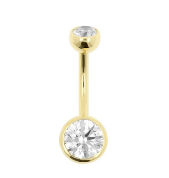 18 Karaats Gouden navelpiercing met premium Zirkonia