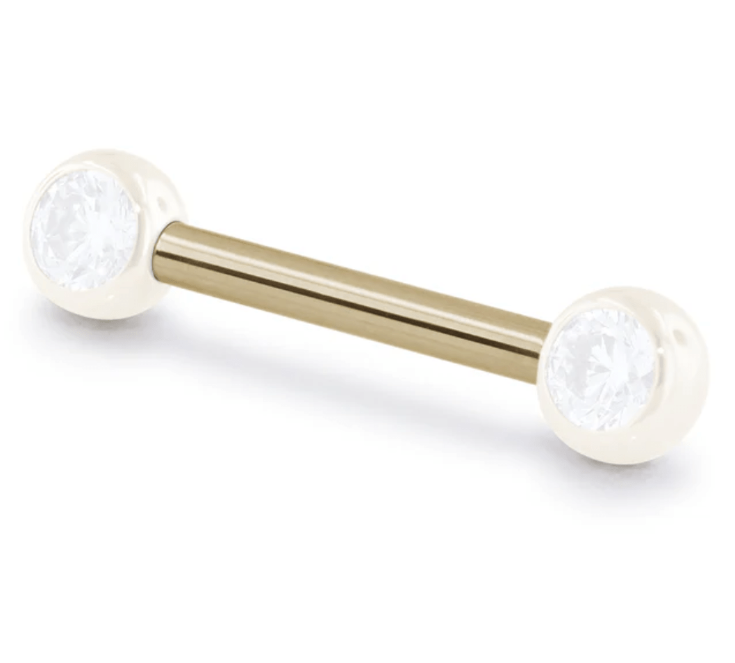 Premium Neometal 18 Karaats Gouden tepelpiercings - Threadless